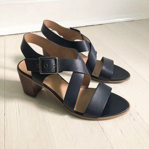 Franco Sarto Leather Block Heel Sandal, 9.5